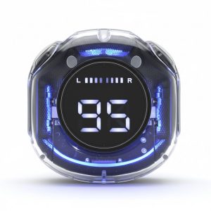 Ασύρματα Ακουστικά Bluetooth BLUE STAR AirCrystal TX1 TWS Μαύρα με LED & Ψηφιακή Ένδειξη Μπαταρίας
